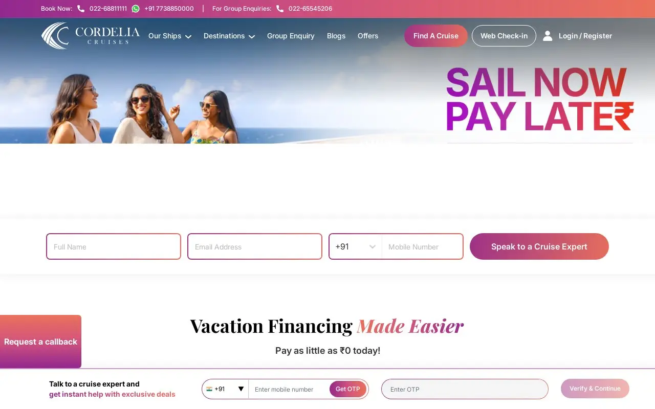 Landing page screenshot