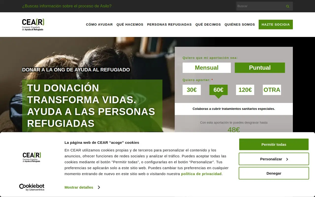 Landing page screenshot