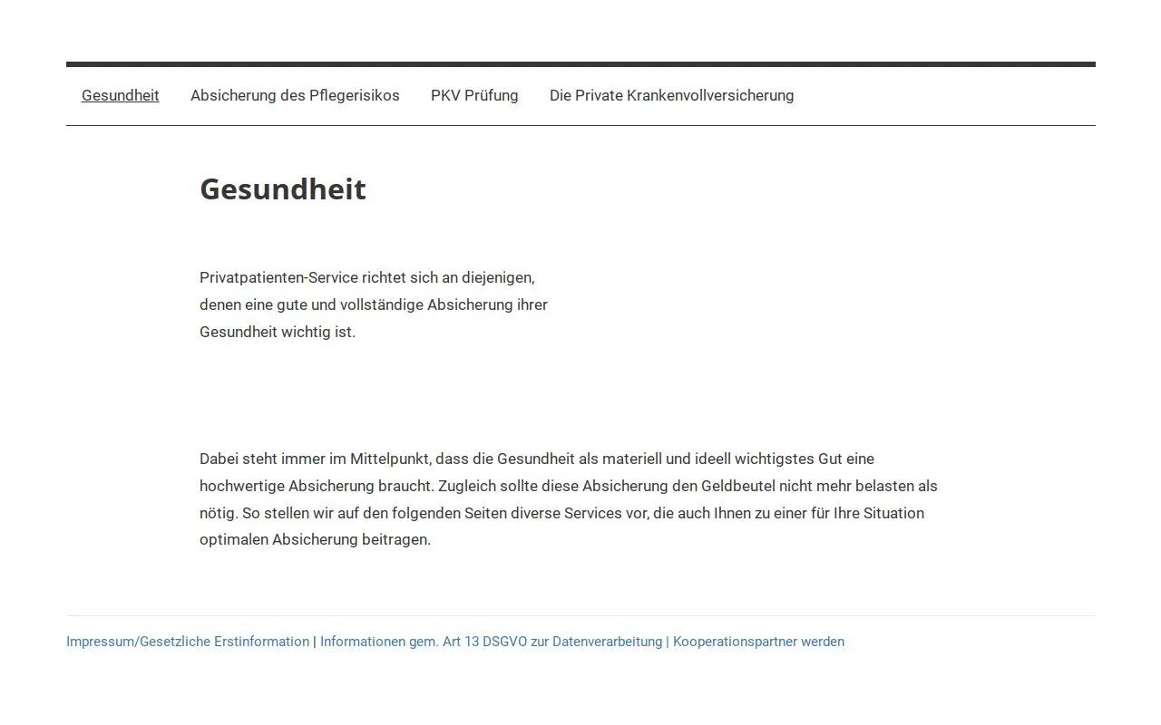 Landing page screenshot