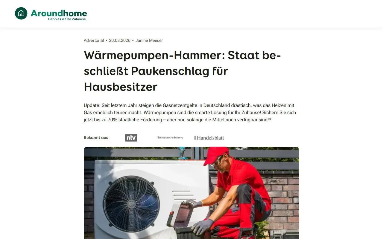 Landing page screenshot