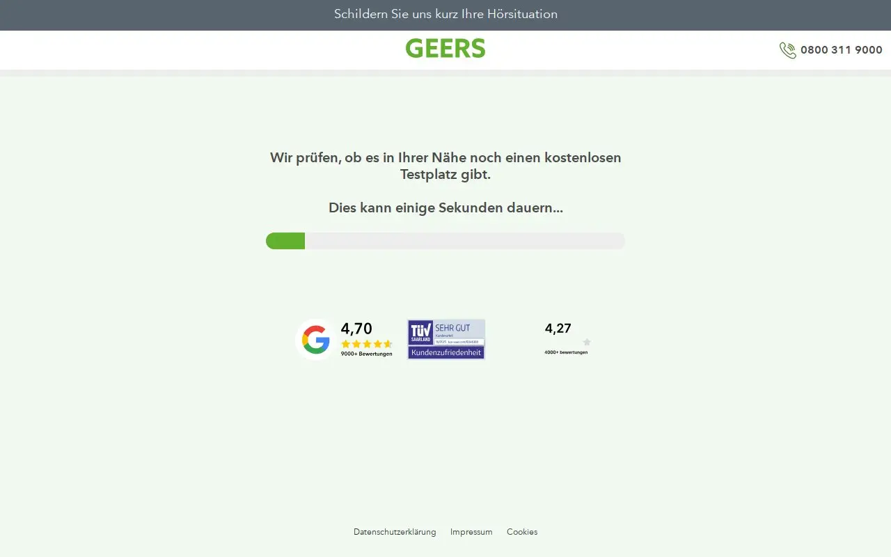 Landing page screenshot