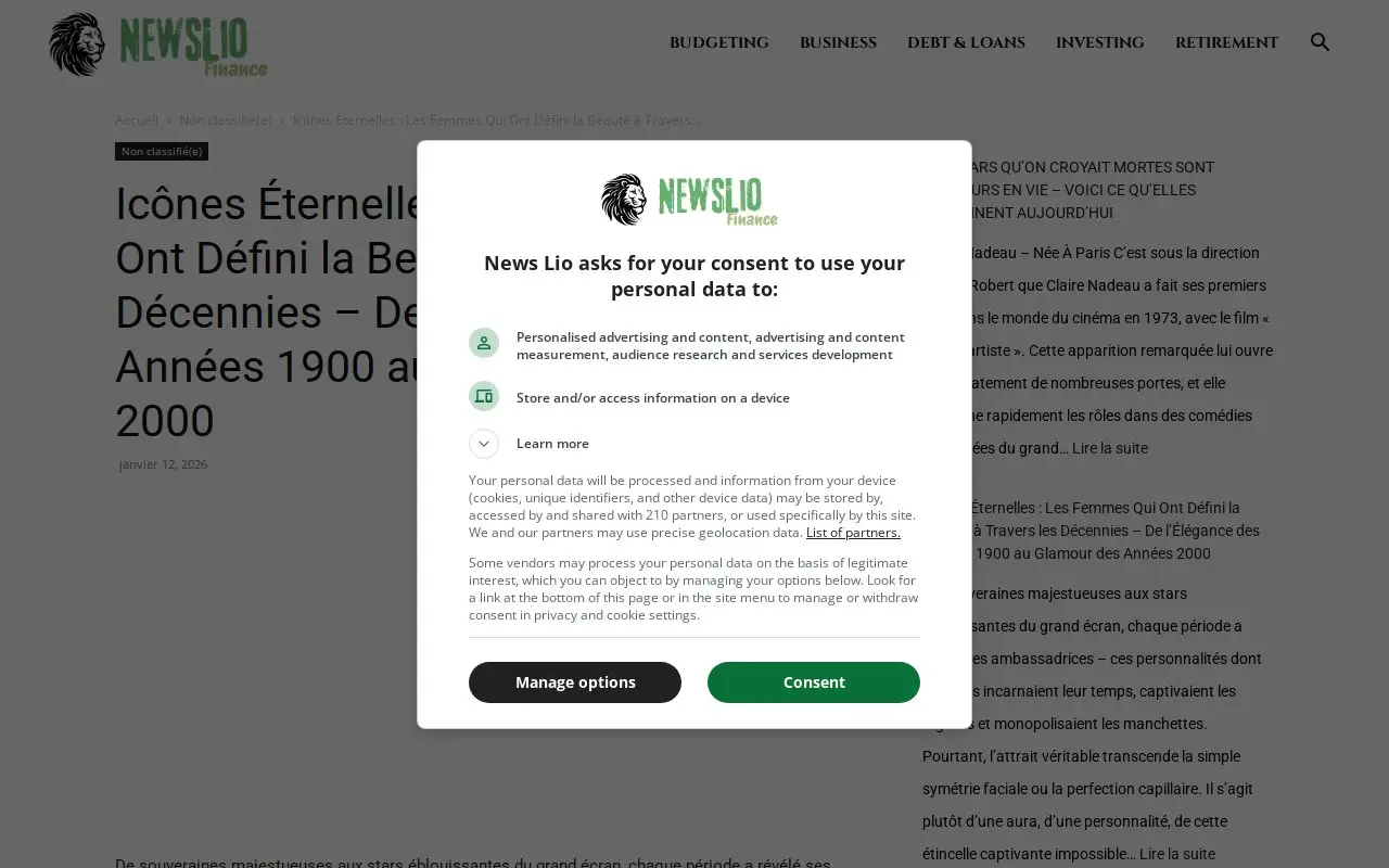 Landing page screenshot