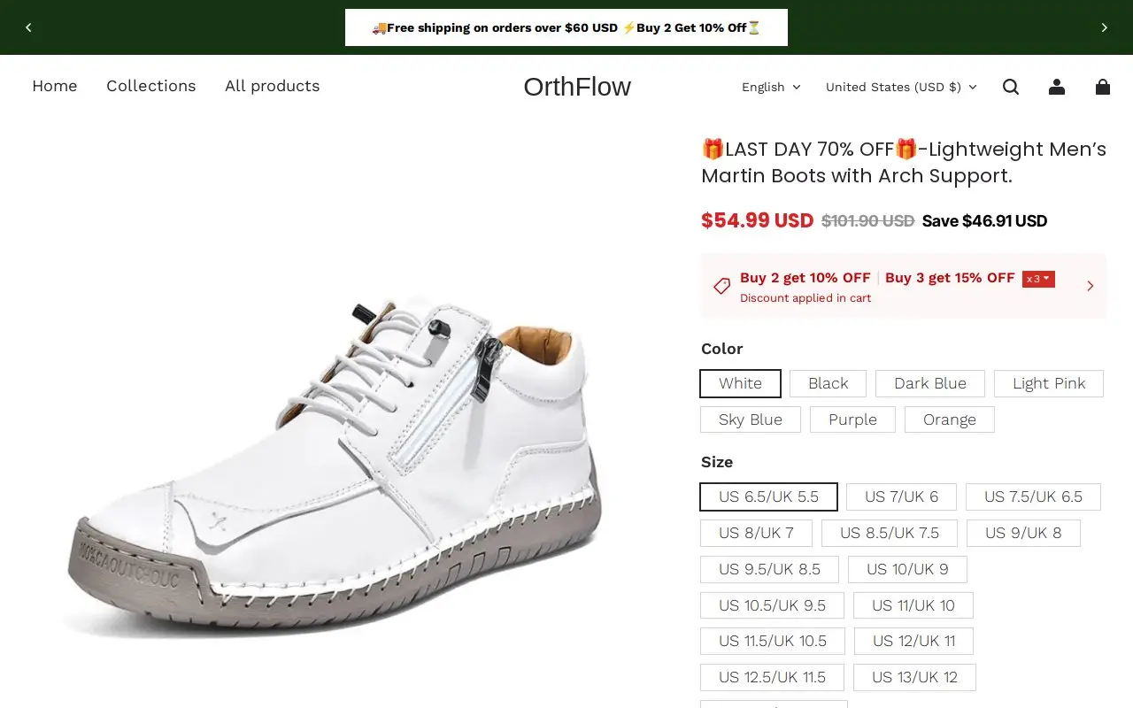 Landing page screenshot