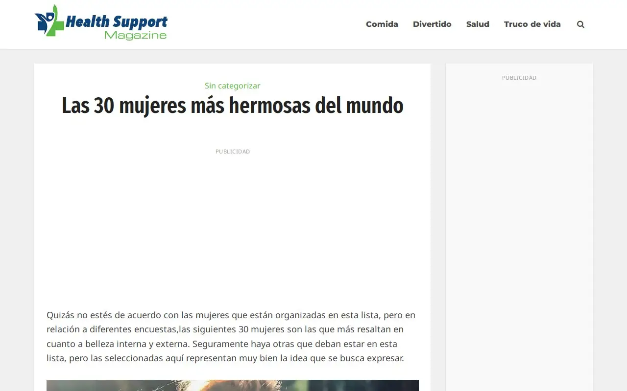 Landing page screenshot
