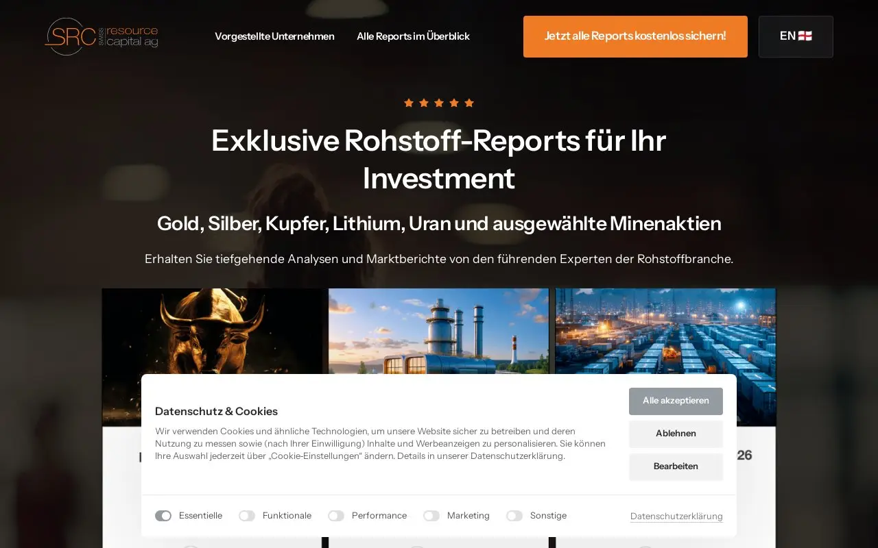 Landing page screenshot