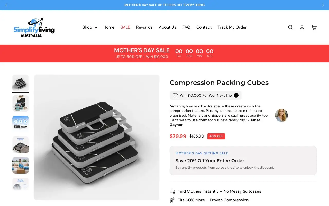 Landing page screenshot