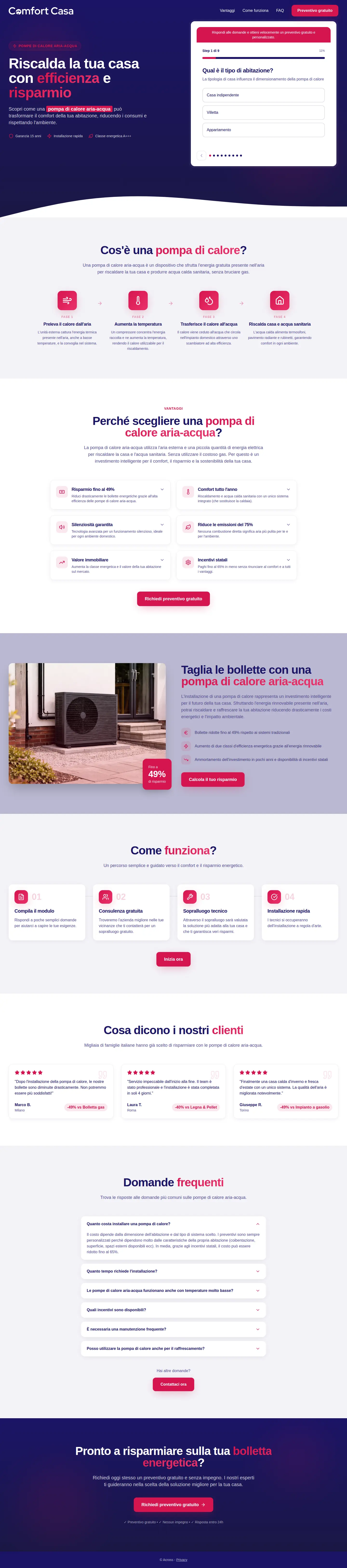 Landing page screenshot