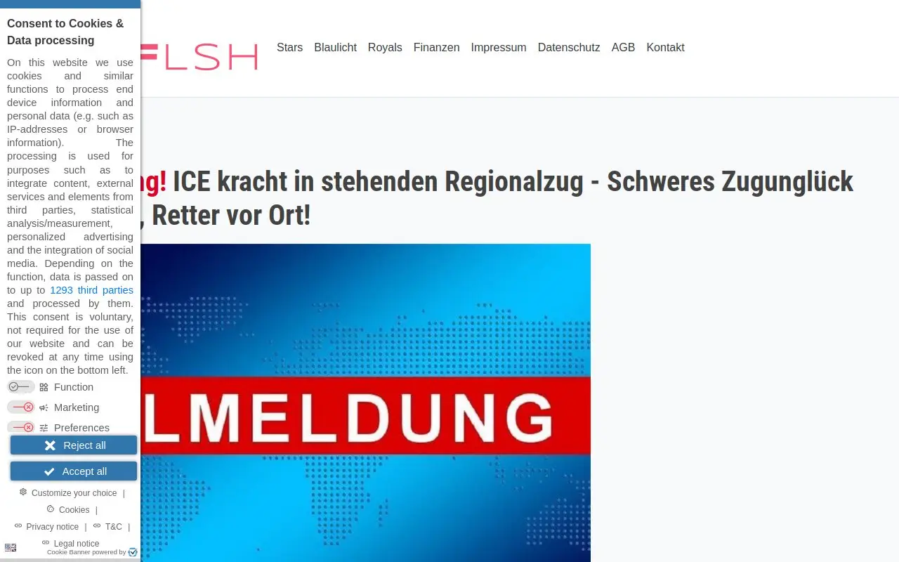 Landing page screenshot