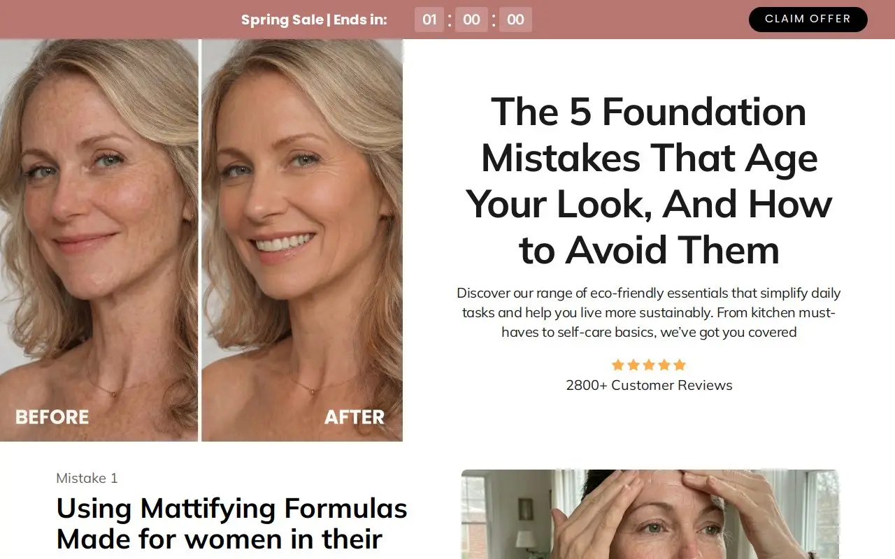 Landing page screenshot