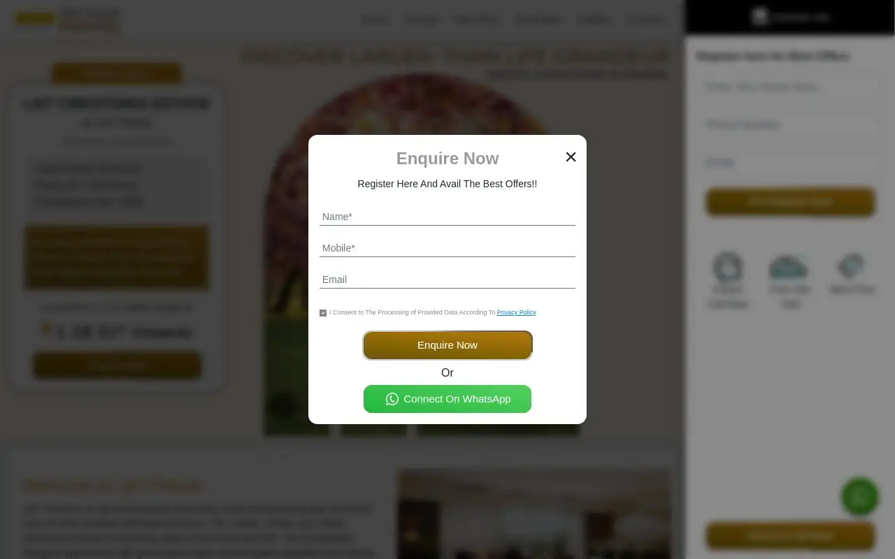 Landing page screenshot
