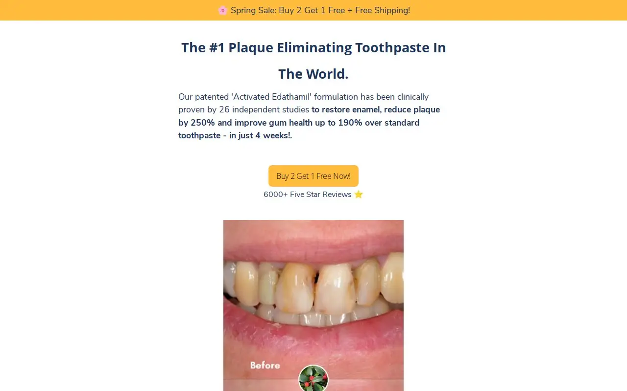 Landing page screenshot