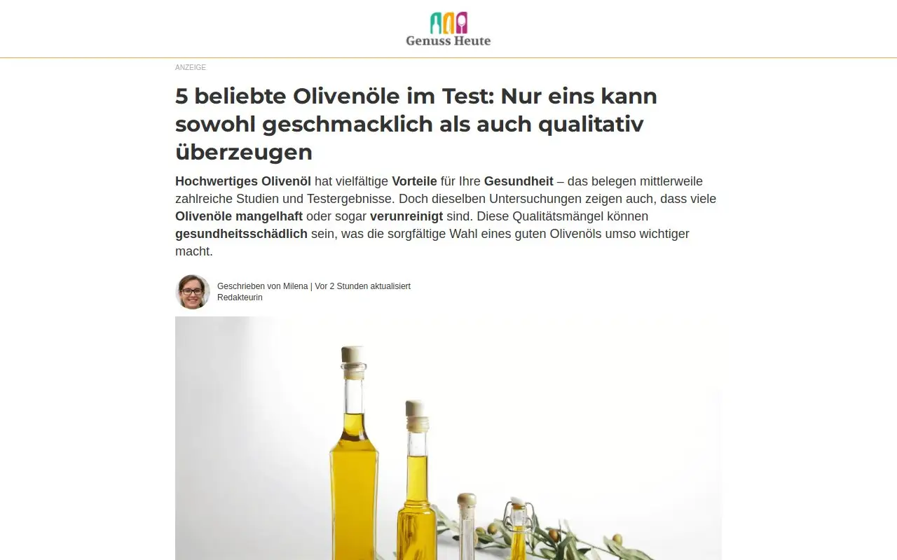 Landing page screenshot