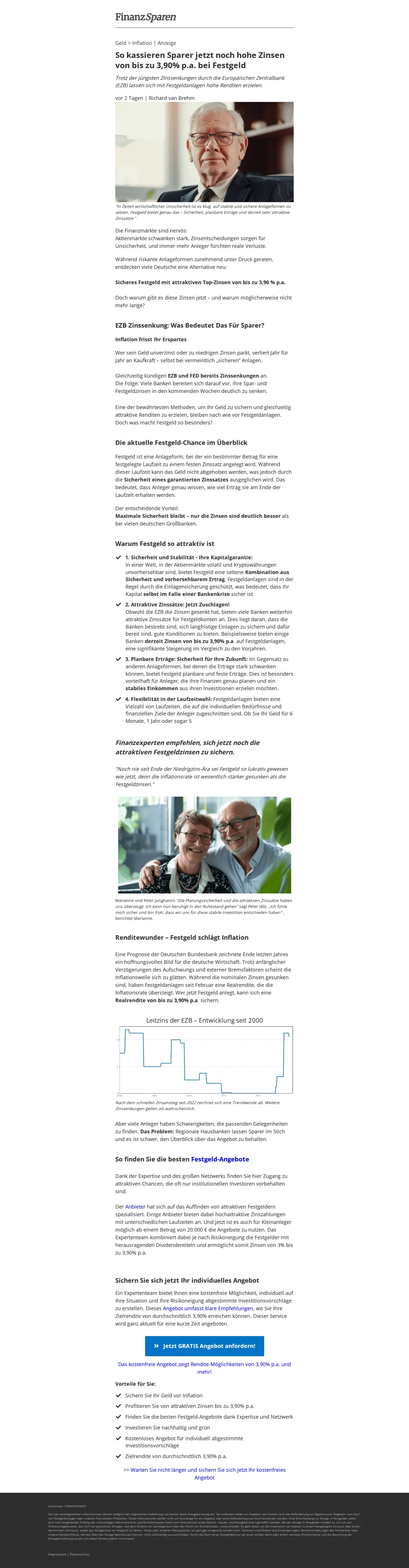 Landing page screenshot