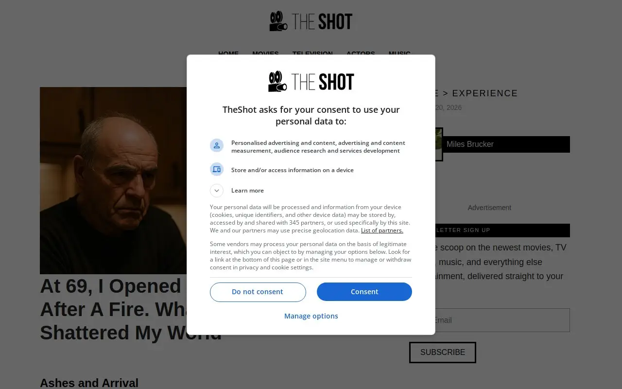 Landing page screenshot