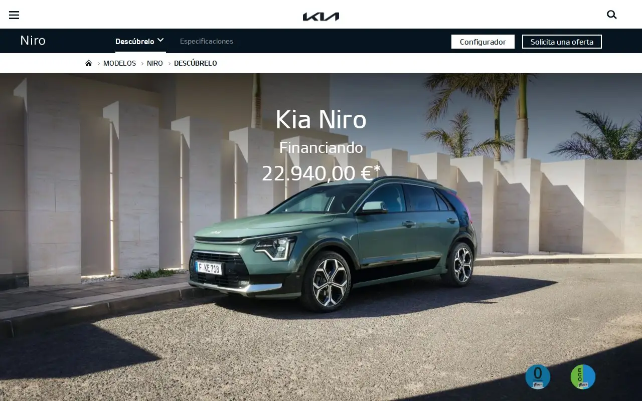 Landing page screenshot