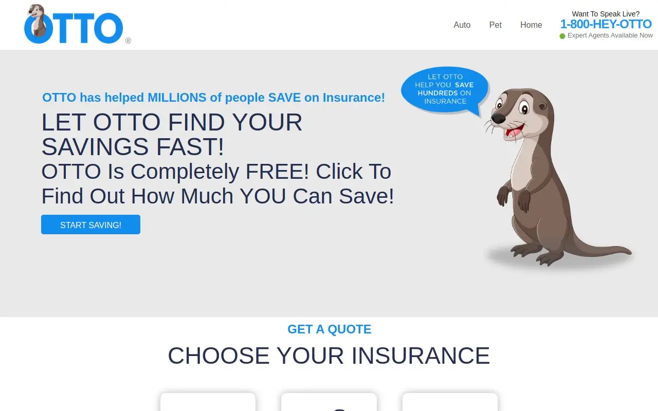 Landing page screenshot