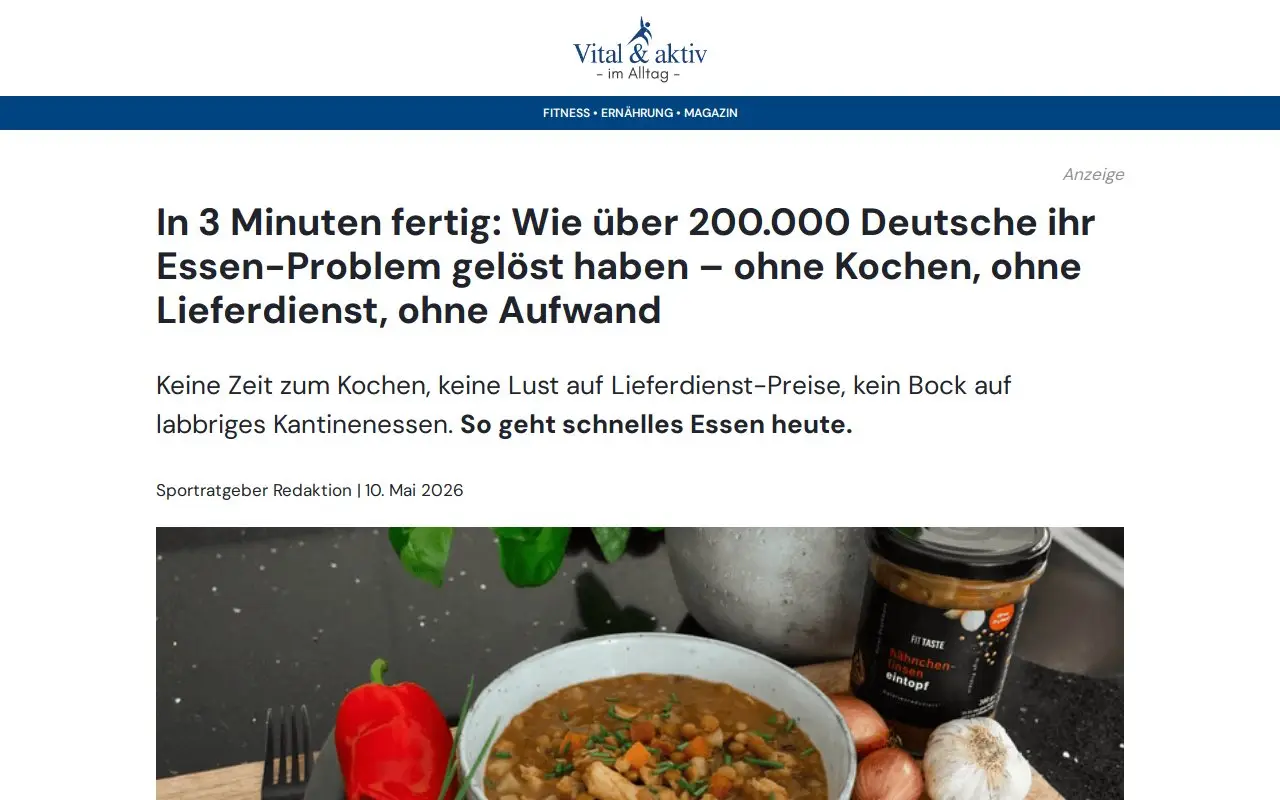 Landing page screenshot