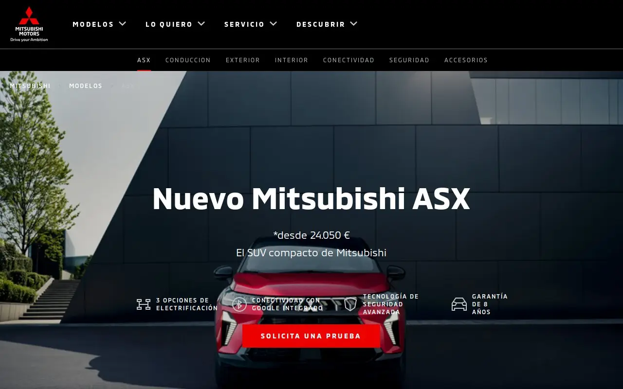 Landing page screenshot