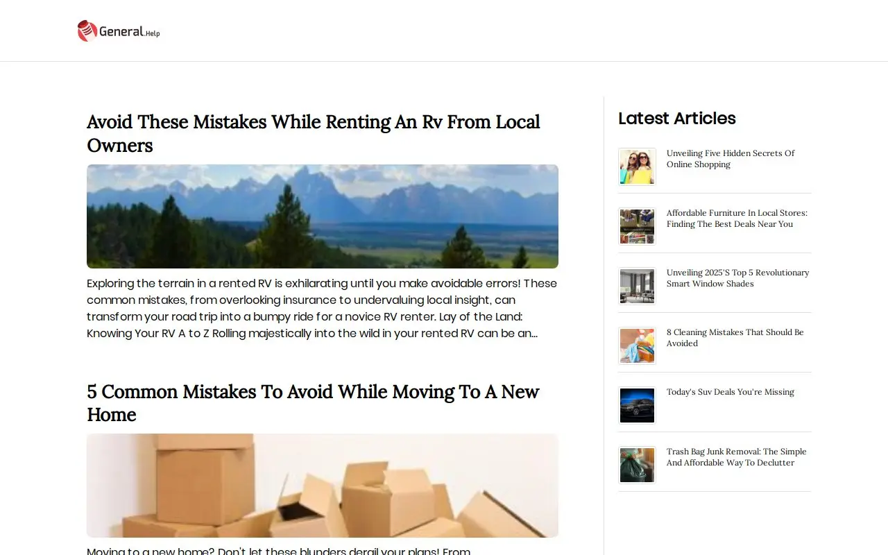 Landing page screenshot
