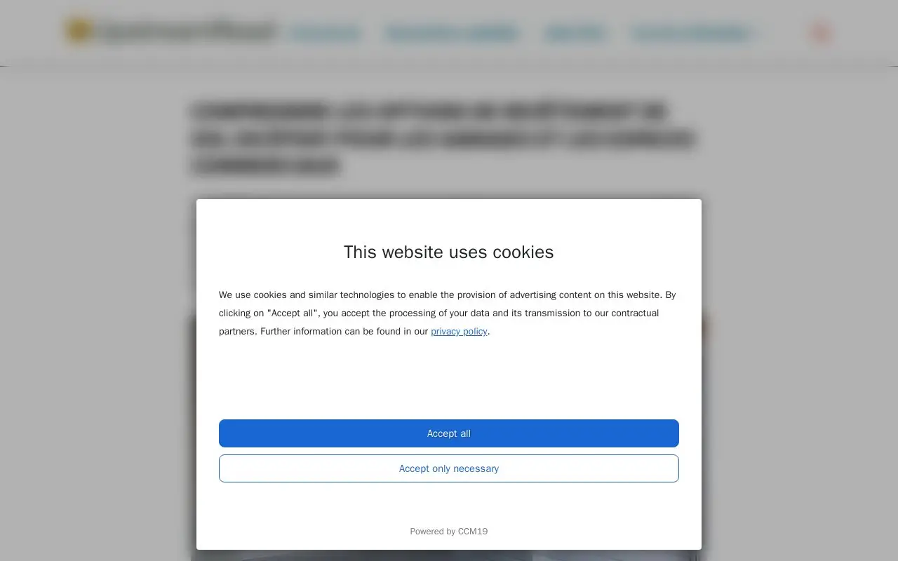 Landing page screenshot