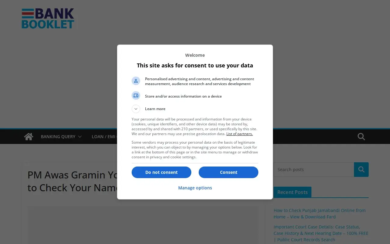 Landing page screenshot