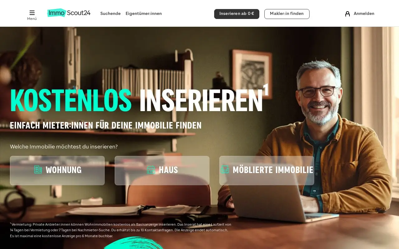 Landing page screenshot