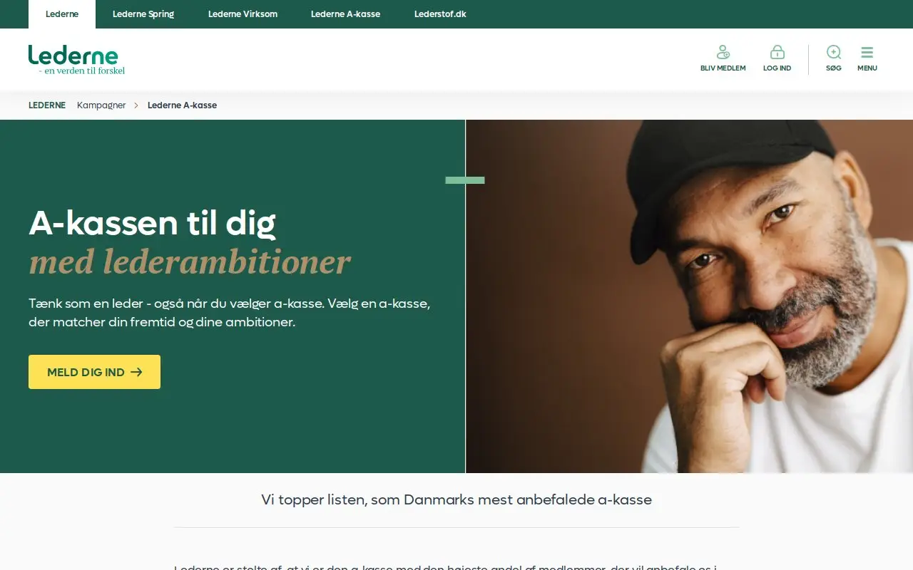 Landing page screenshot
