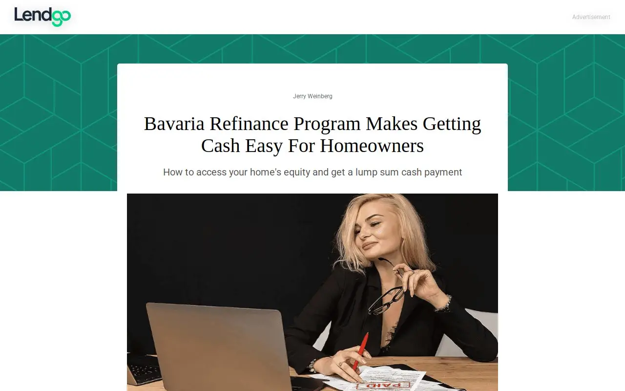 Landing page screenshot