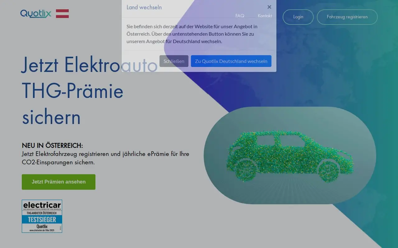Landing page screenshot