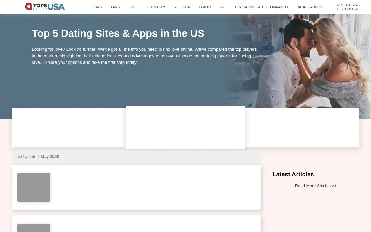 Landing page screenshot