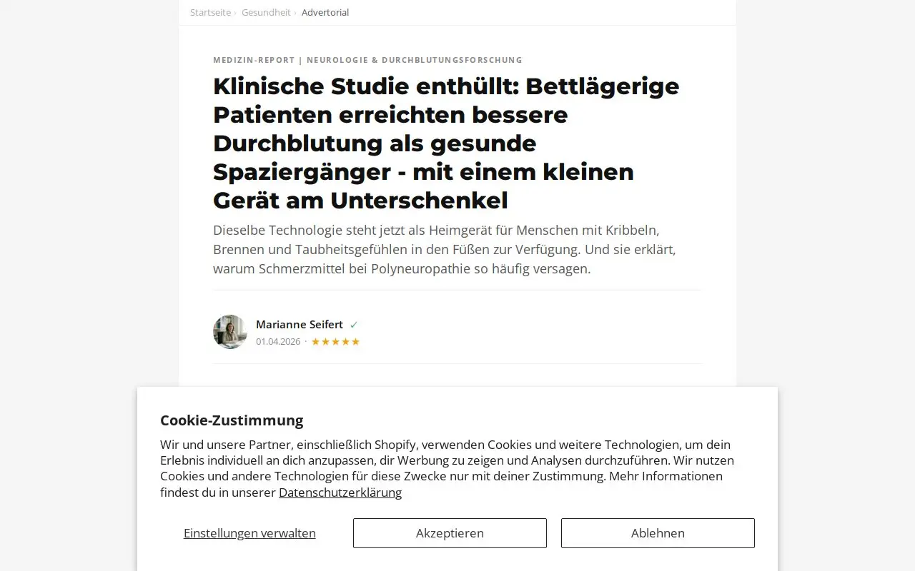 Landing page screenshot