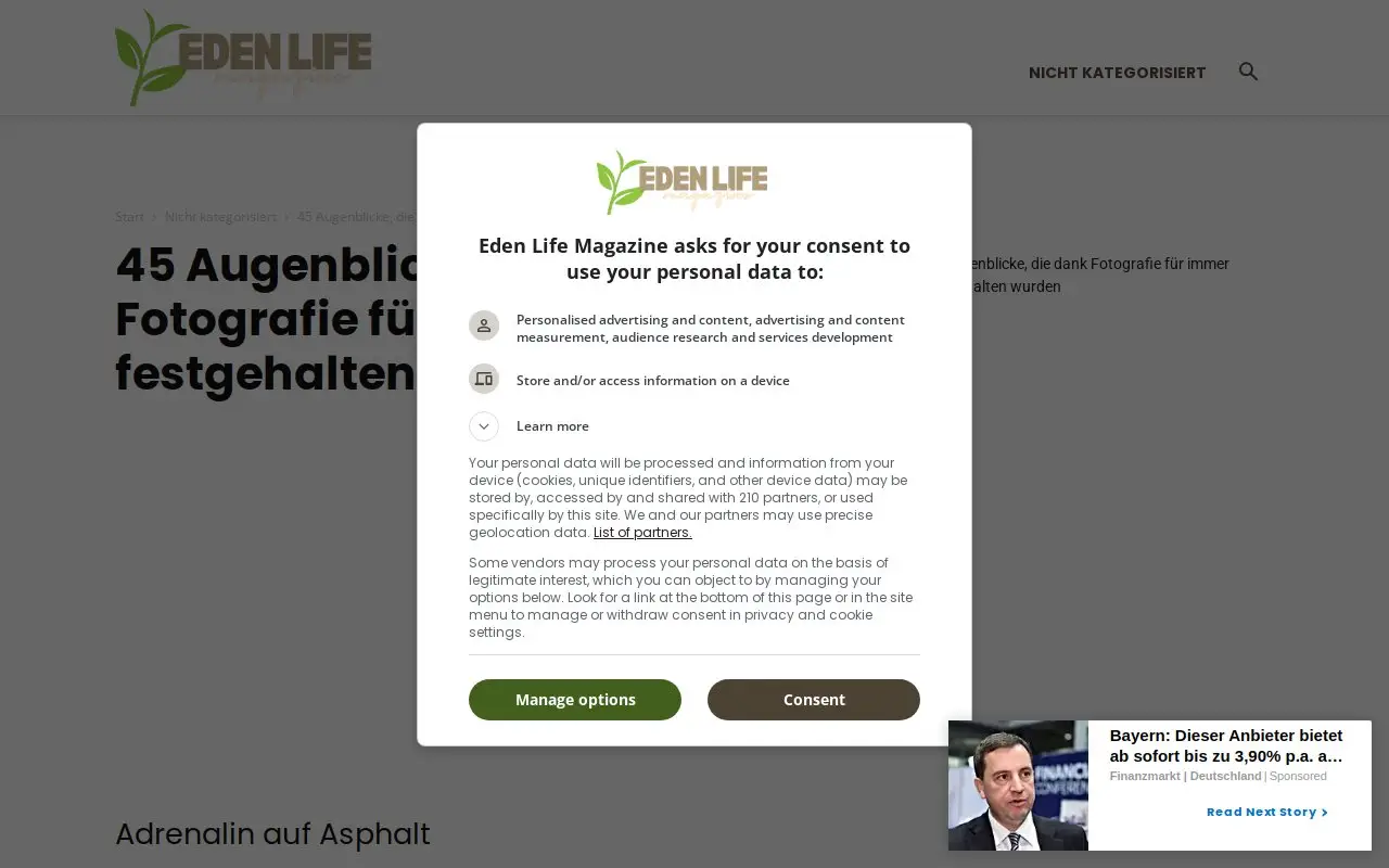 Landing page screenshot