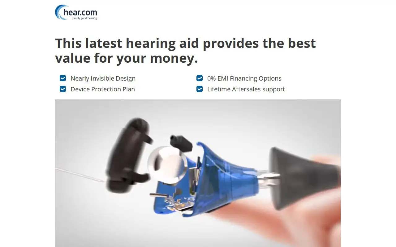 Landing page screenshot