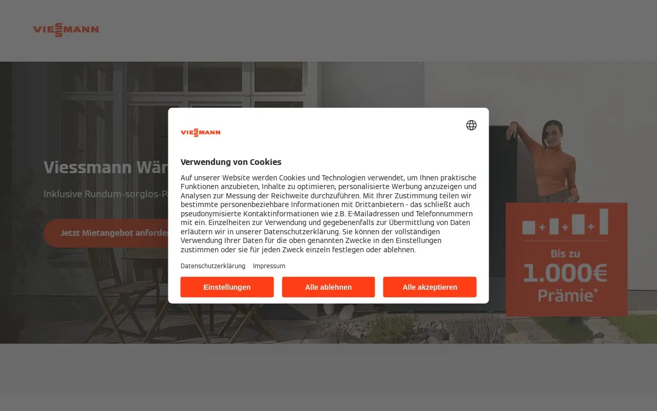 Landing page screenshot