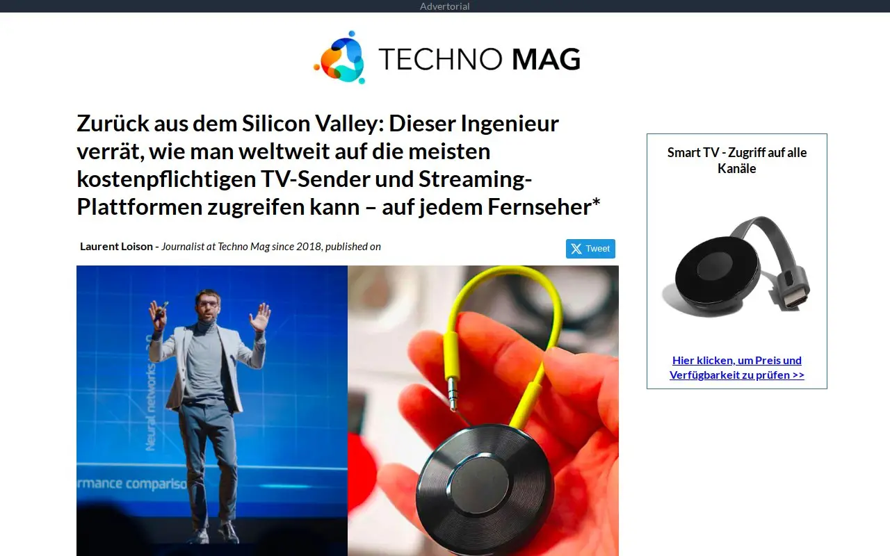 Landing page screenshot