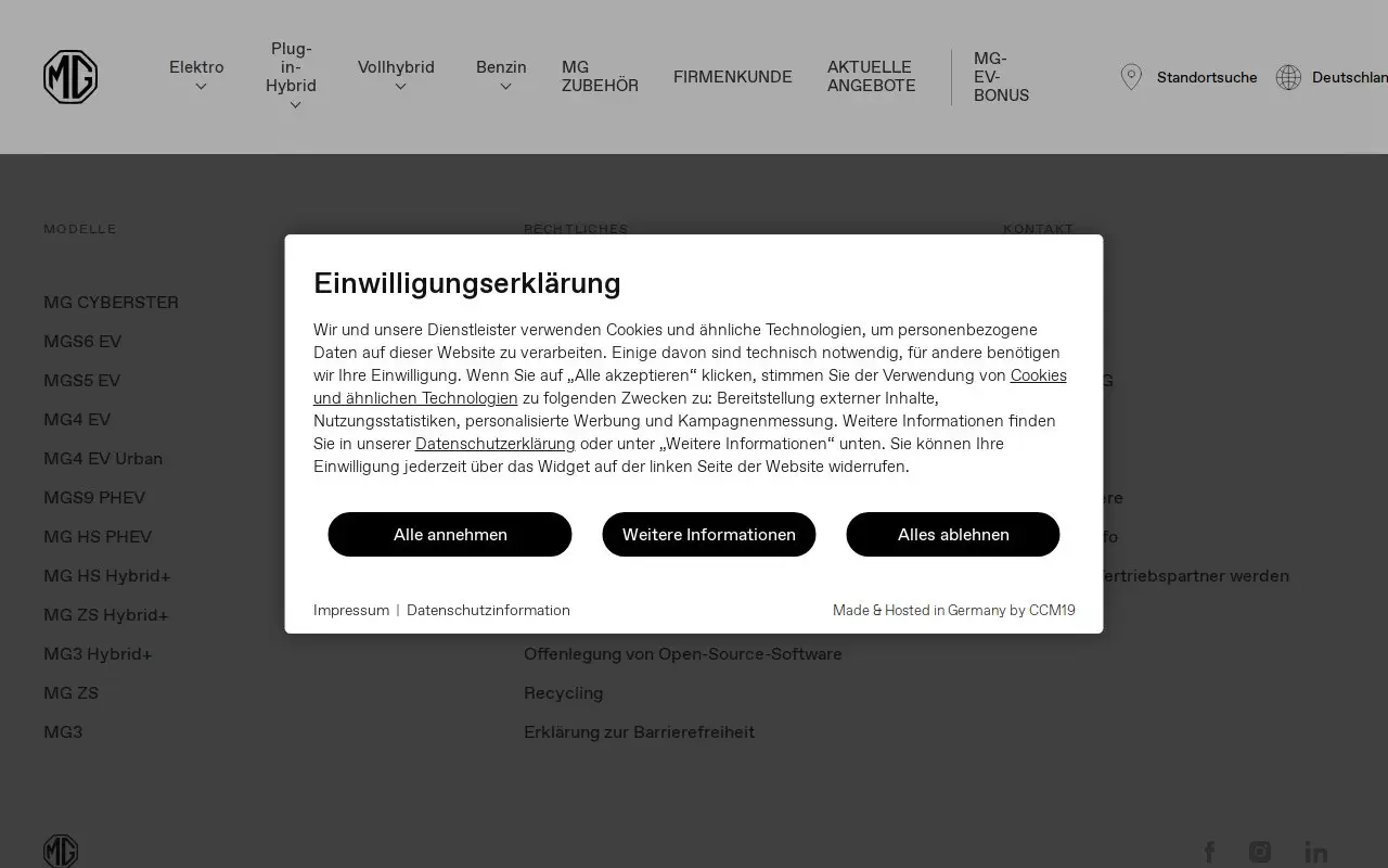 Landing page screenshot