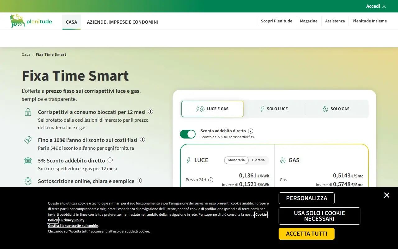 Landing page screenshot