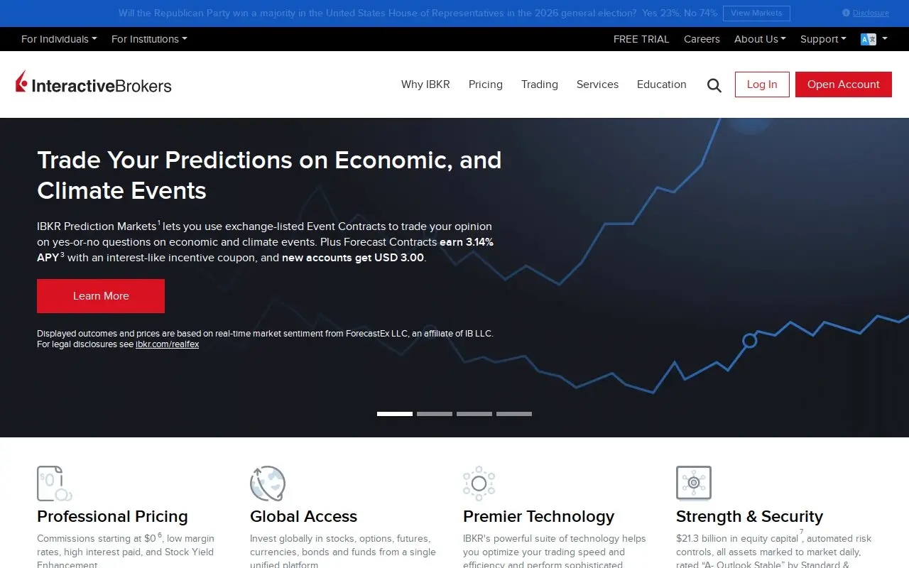 Landing page screenshot