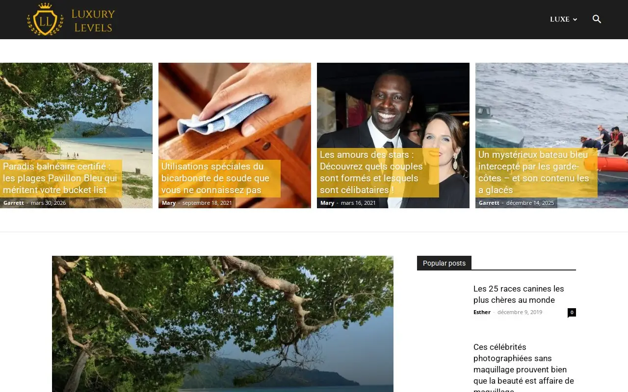 Landing page screenshot