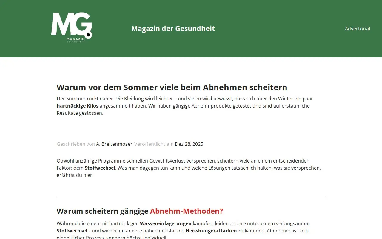 Landing page screenshot