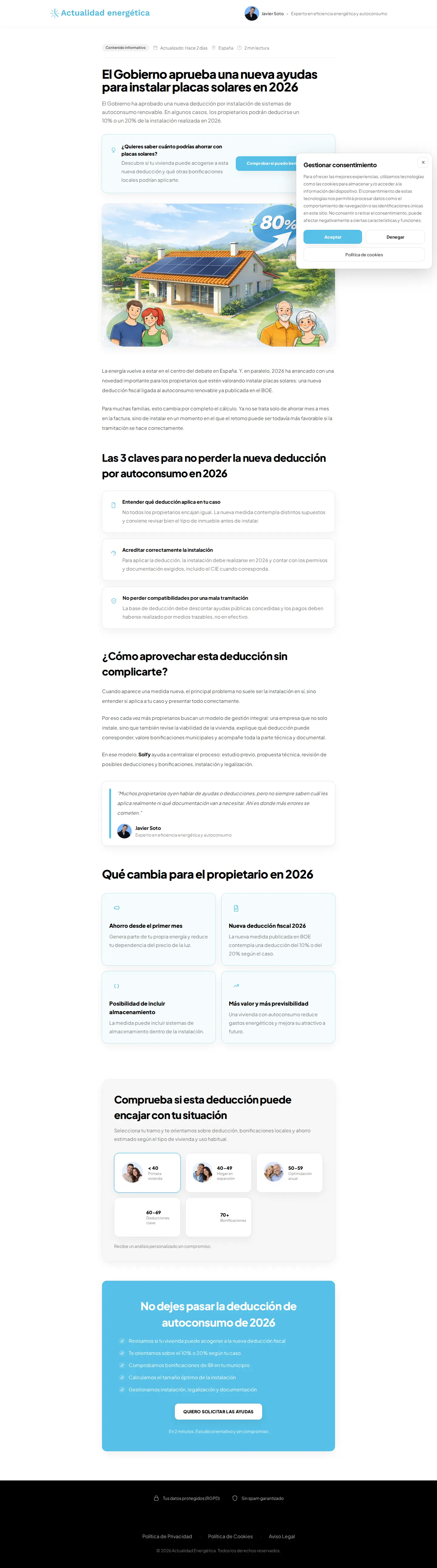 Landing page screenshot