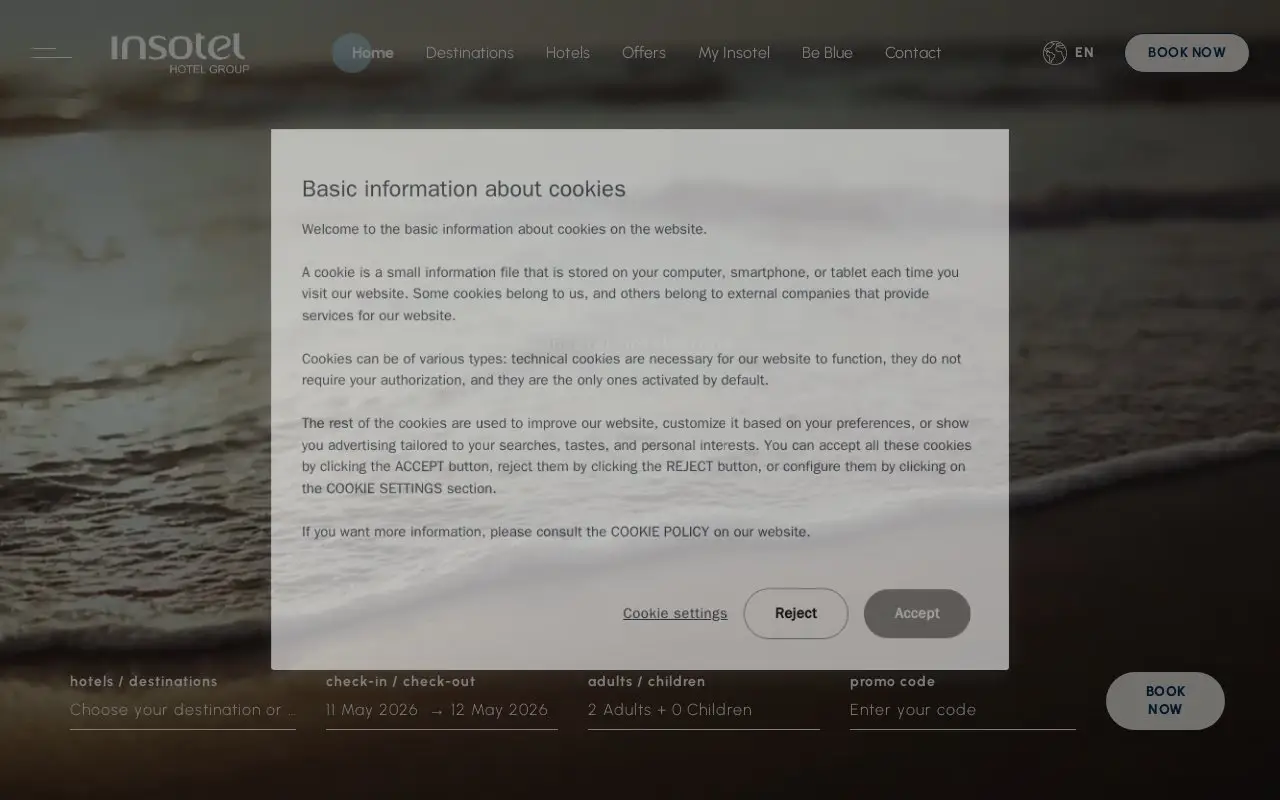 Landing page screenshot