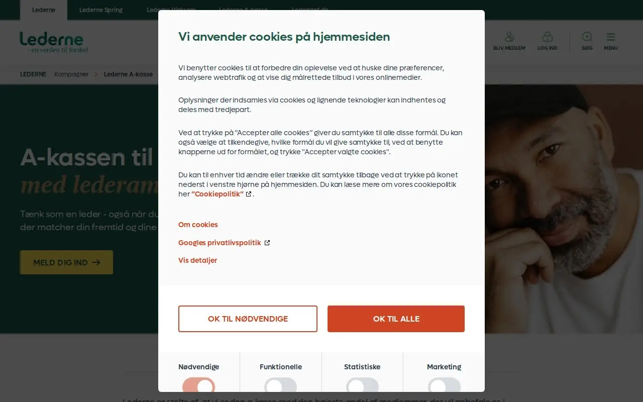 Landing page screenshot