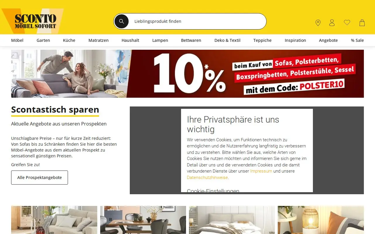 Landing page screenshot