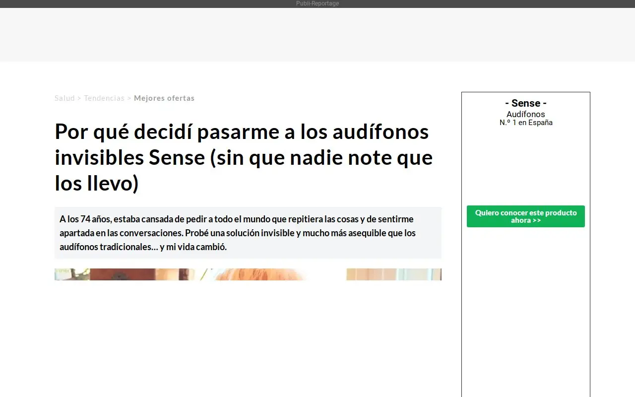 Landing page screenshot