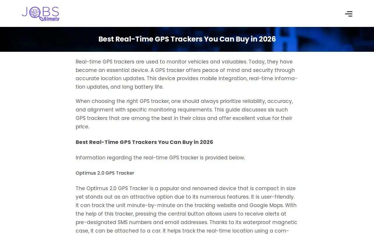 Landing page screenshot