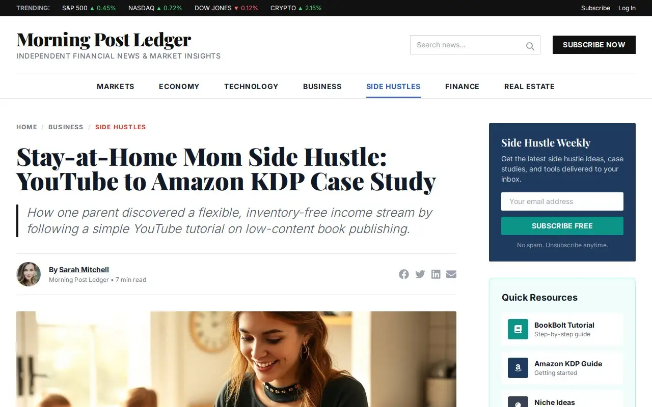 Landing page screenshot