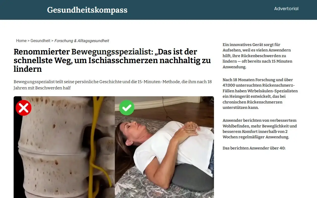 Landing page screenshot