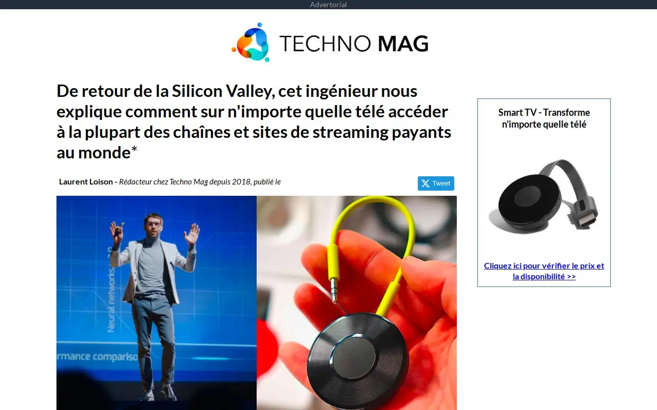 Landing page screenshot
