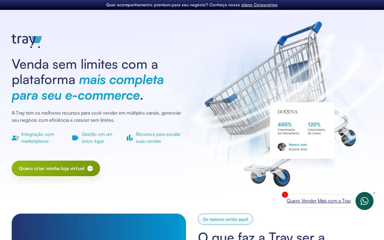Landing page screenshot